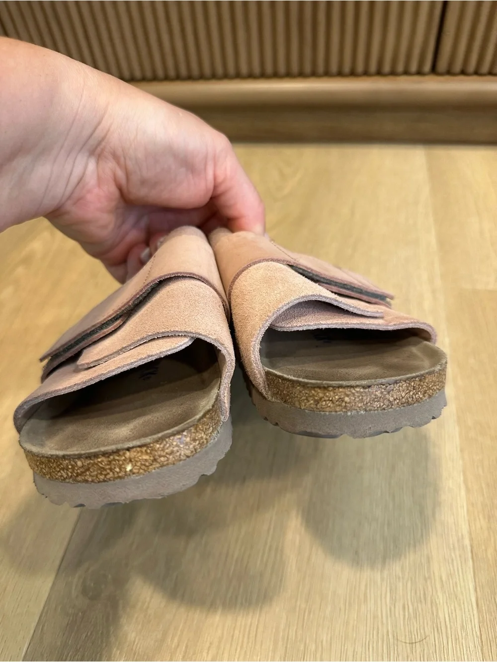 Birkenstock Kyoto sandals soft pink suede size 36